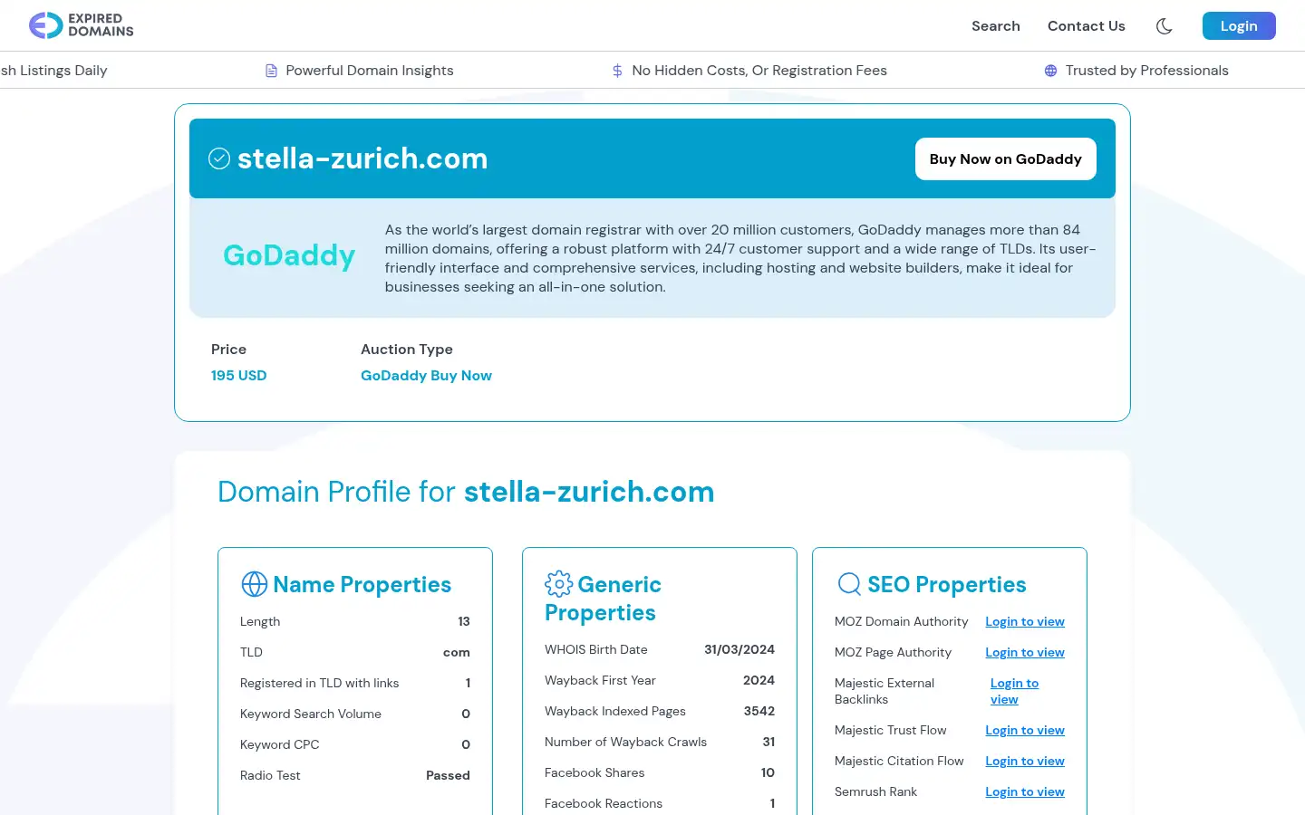 Screenshot of stella-zurich.com