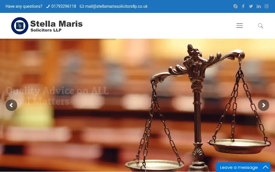 Screenshot of stellamarissolicitorsllp.co.uk