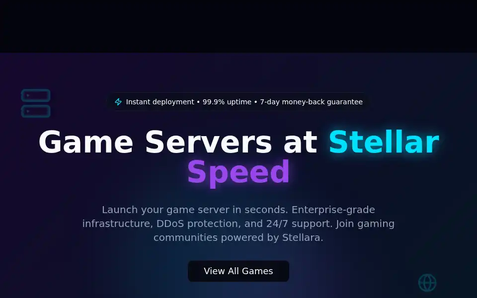 Screenshot of stellaraservers.com