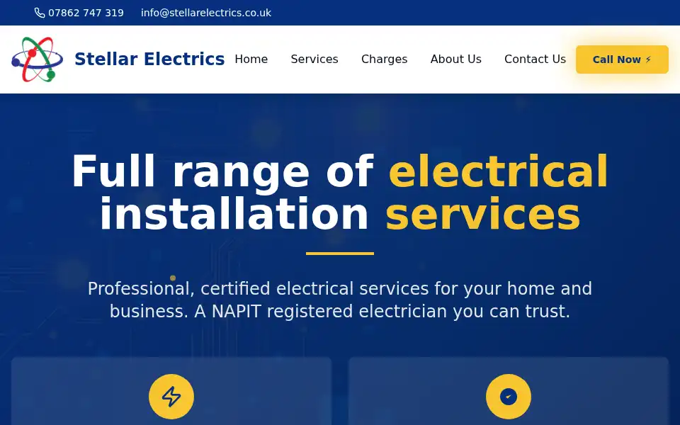 Screenshot of stellarelectrics.co.uk