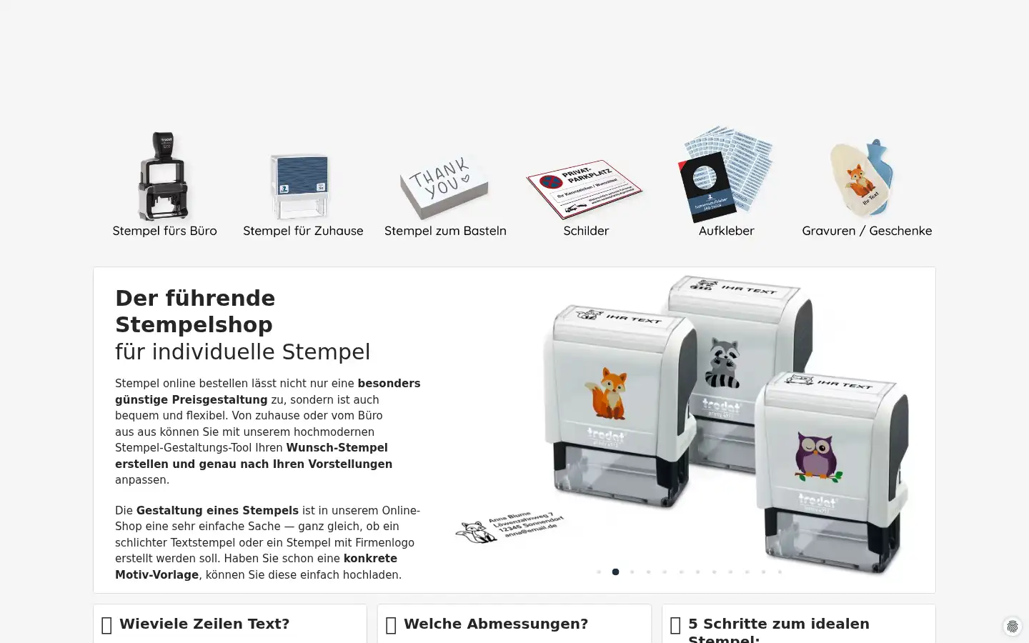 Screenshot of stempel-fabrik.de