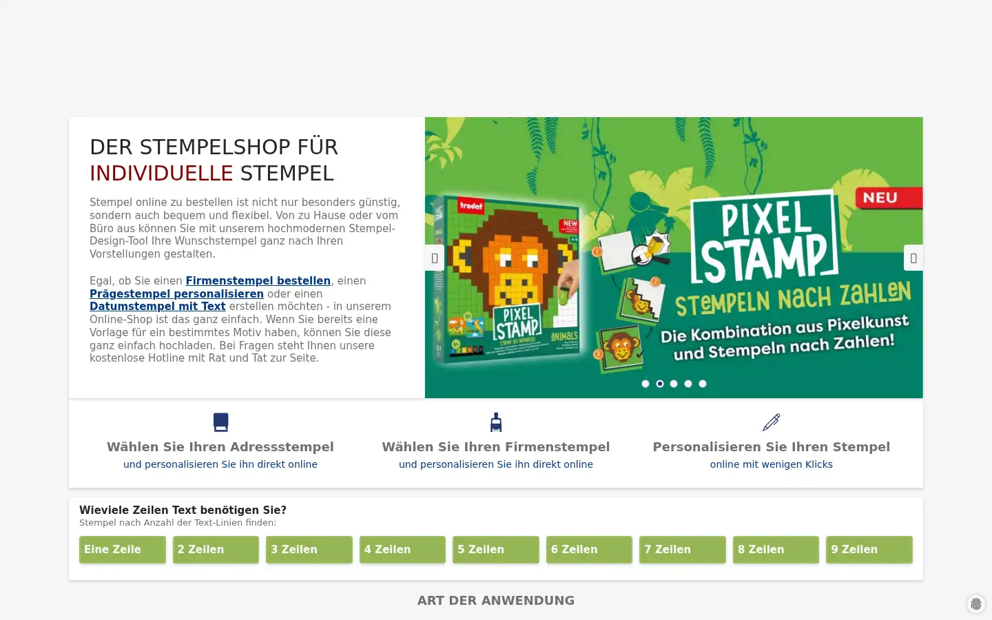 Screenshot of stempel-versand.ch