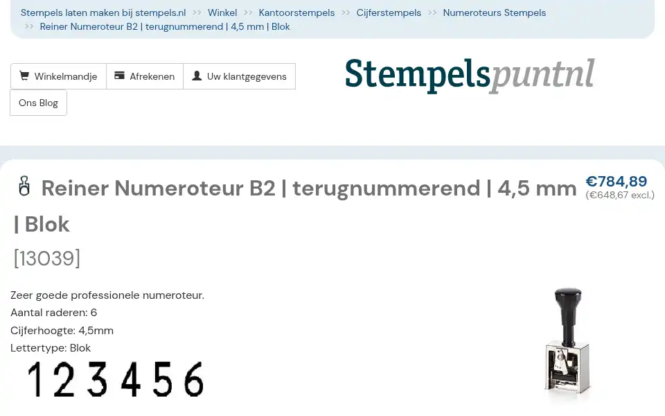 Screenshot of stempels.nl