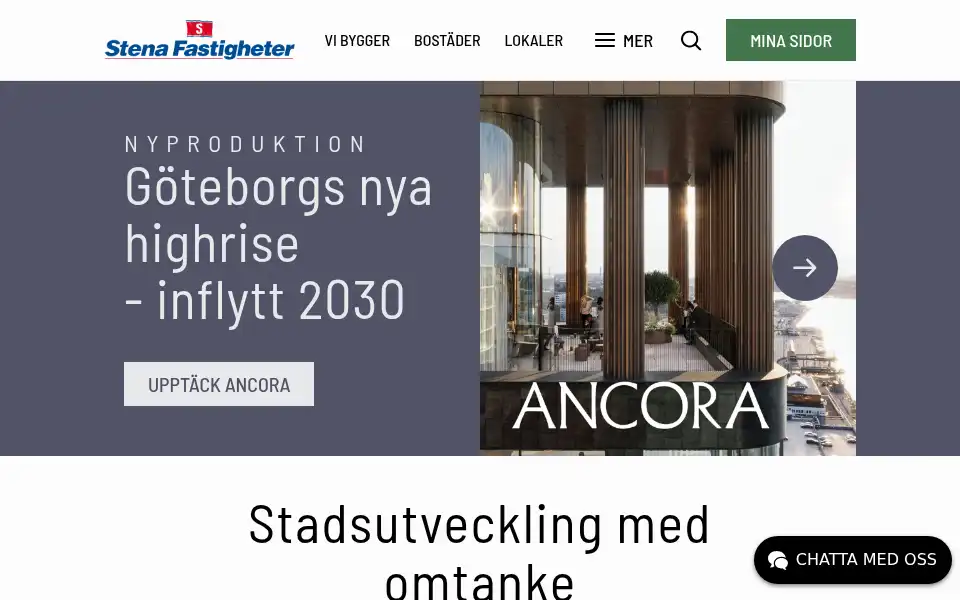 Screenshot of stenafastigheter.se