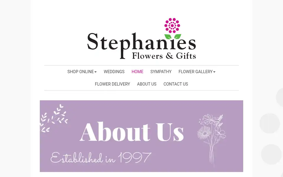 Screenshot of stephaniesflorist-bourne.co.uk