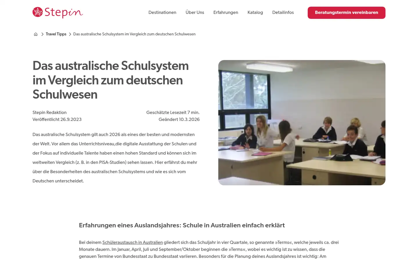 Screenshot of stepin.de