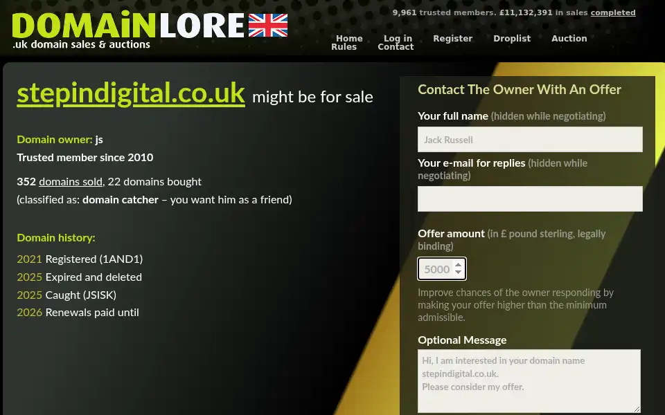 Screenshot of stepindigital.co.uk
