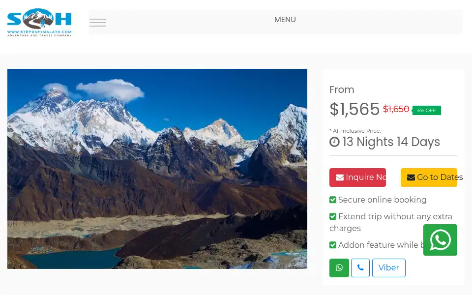 Screenshot of steponhimalaya.com