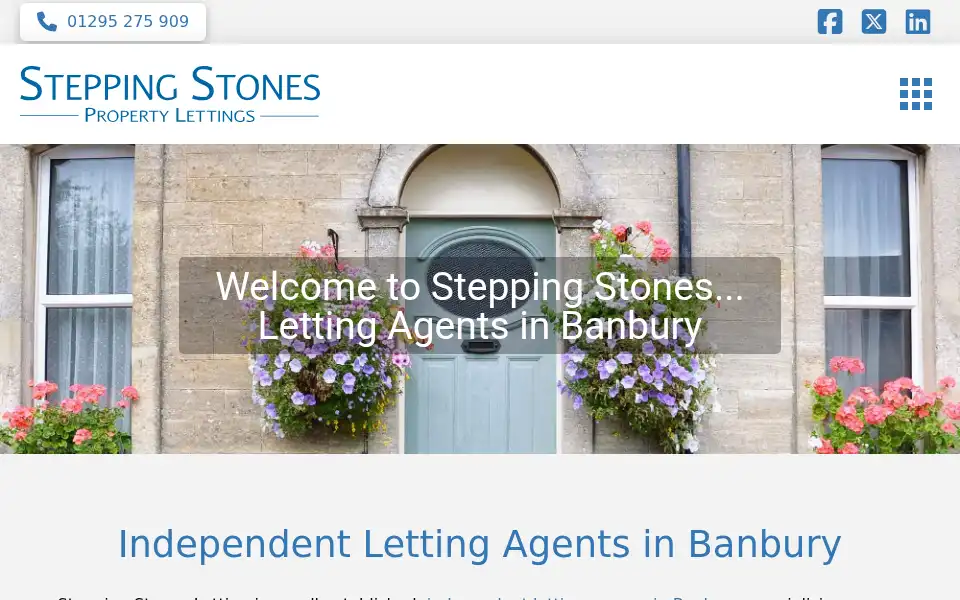 Screenshot of steppingstonesletting.com