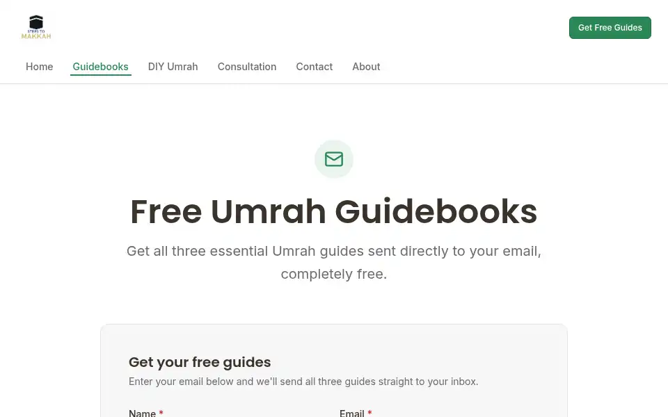 Screenshot of stepstomakkah.com