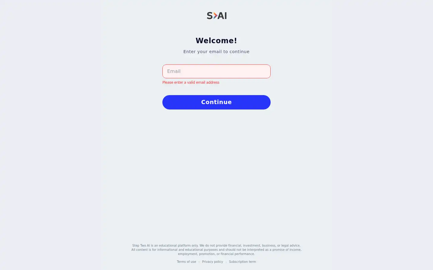 Screenshot of steptwo.ai