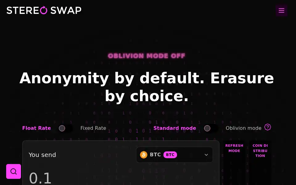 Screenshot of stereoswap.app