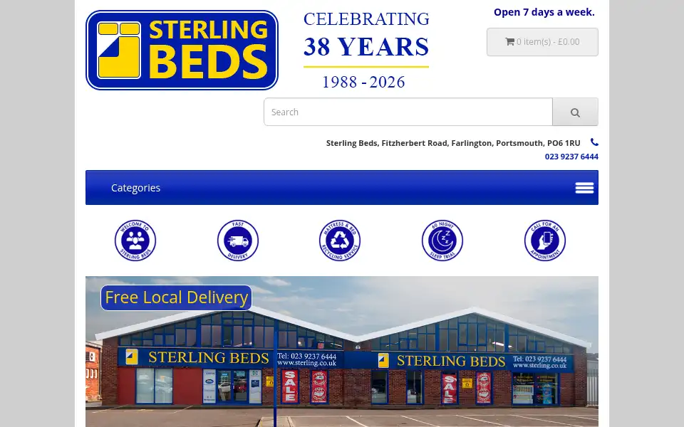 Screenshot of sterlingbeds.co.uk
