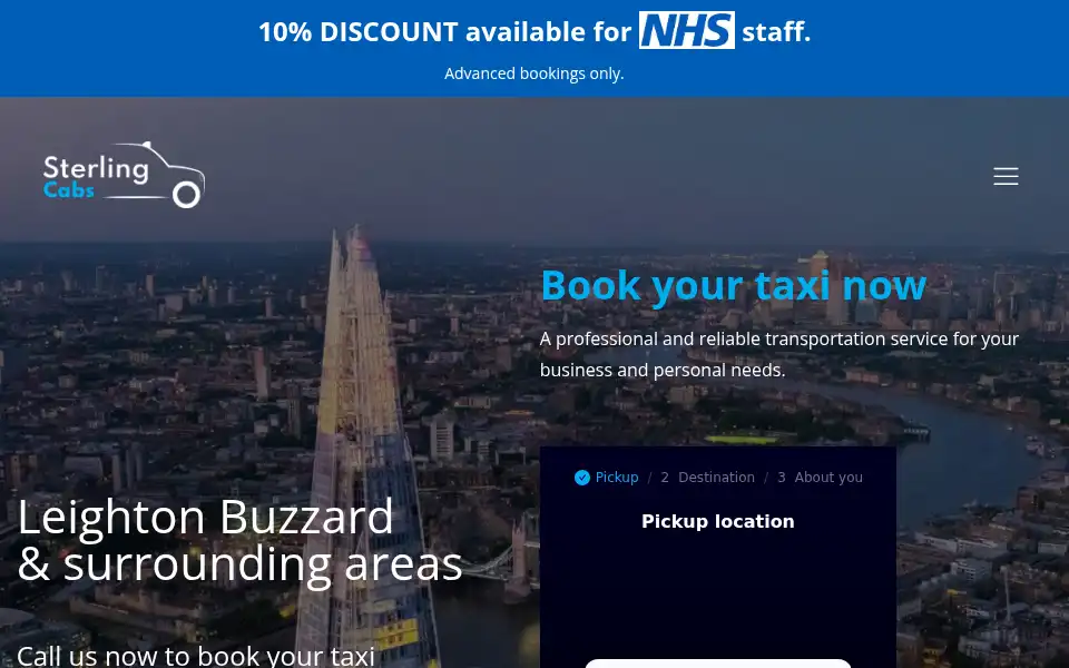 Screenshot of sterlingcabs.com