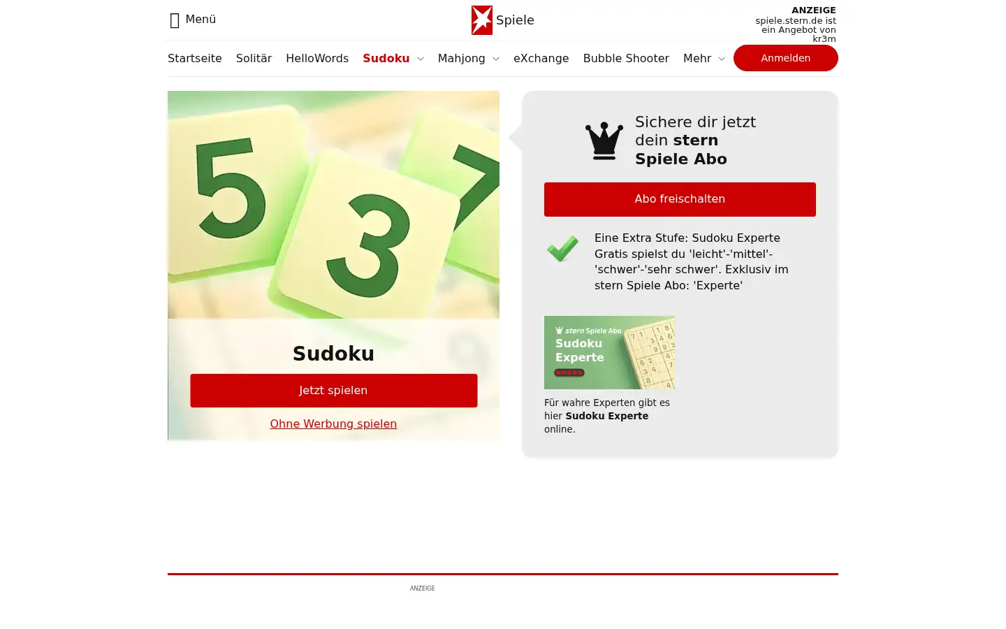 Screenshot of stern.de