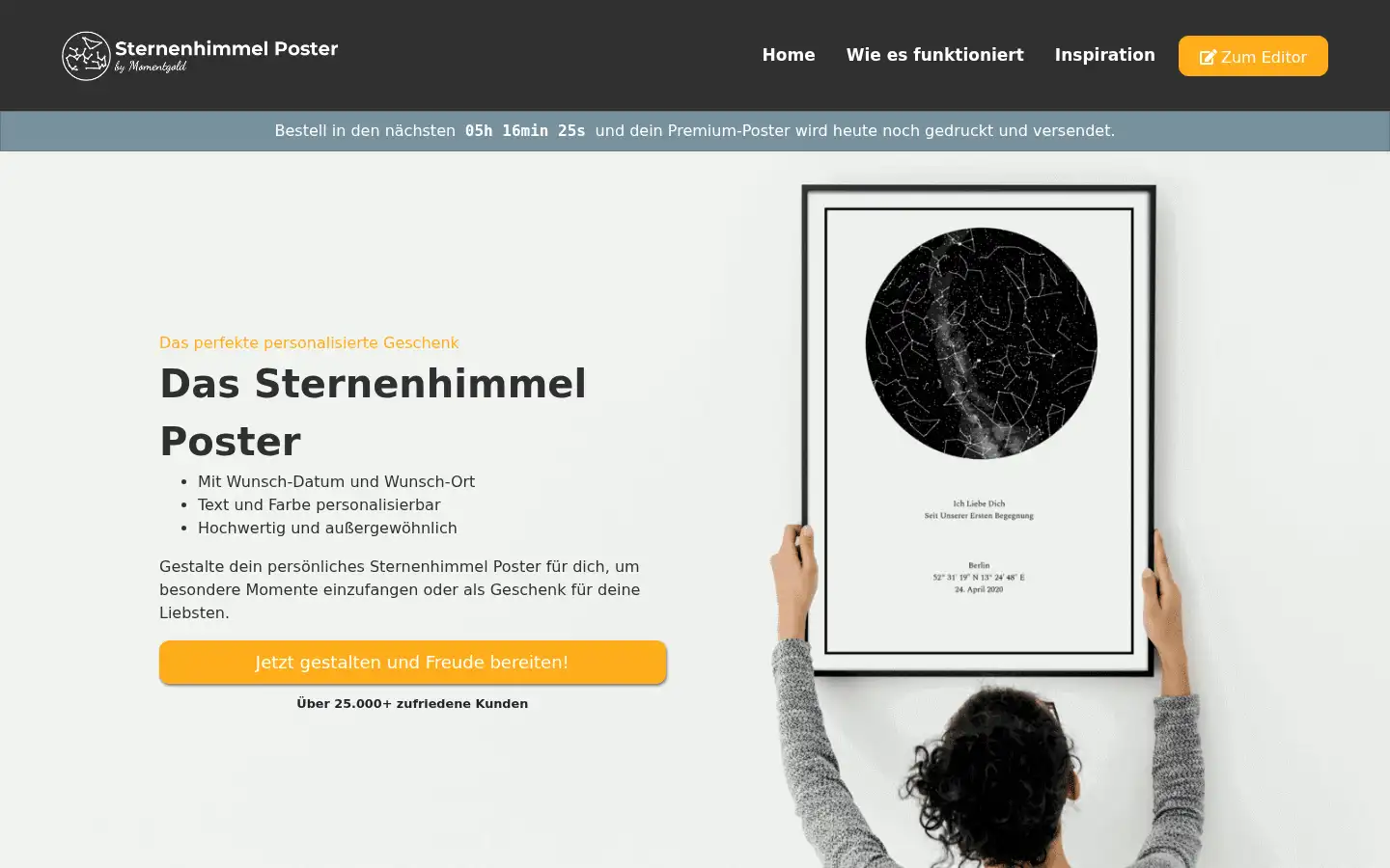 Screenshot of sternenhimmel-poster.de