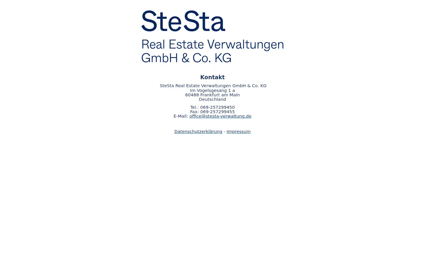 Screenshot of stesta-verwaltung.de