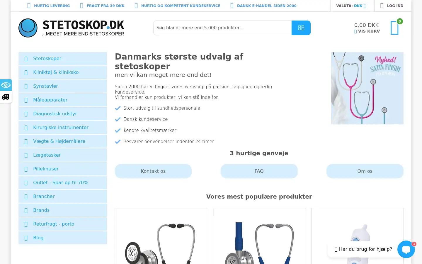 Screenshot of stetoskop.dk