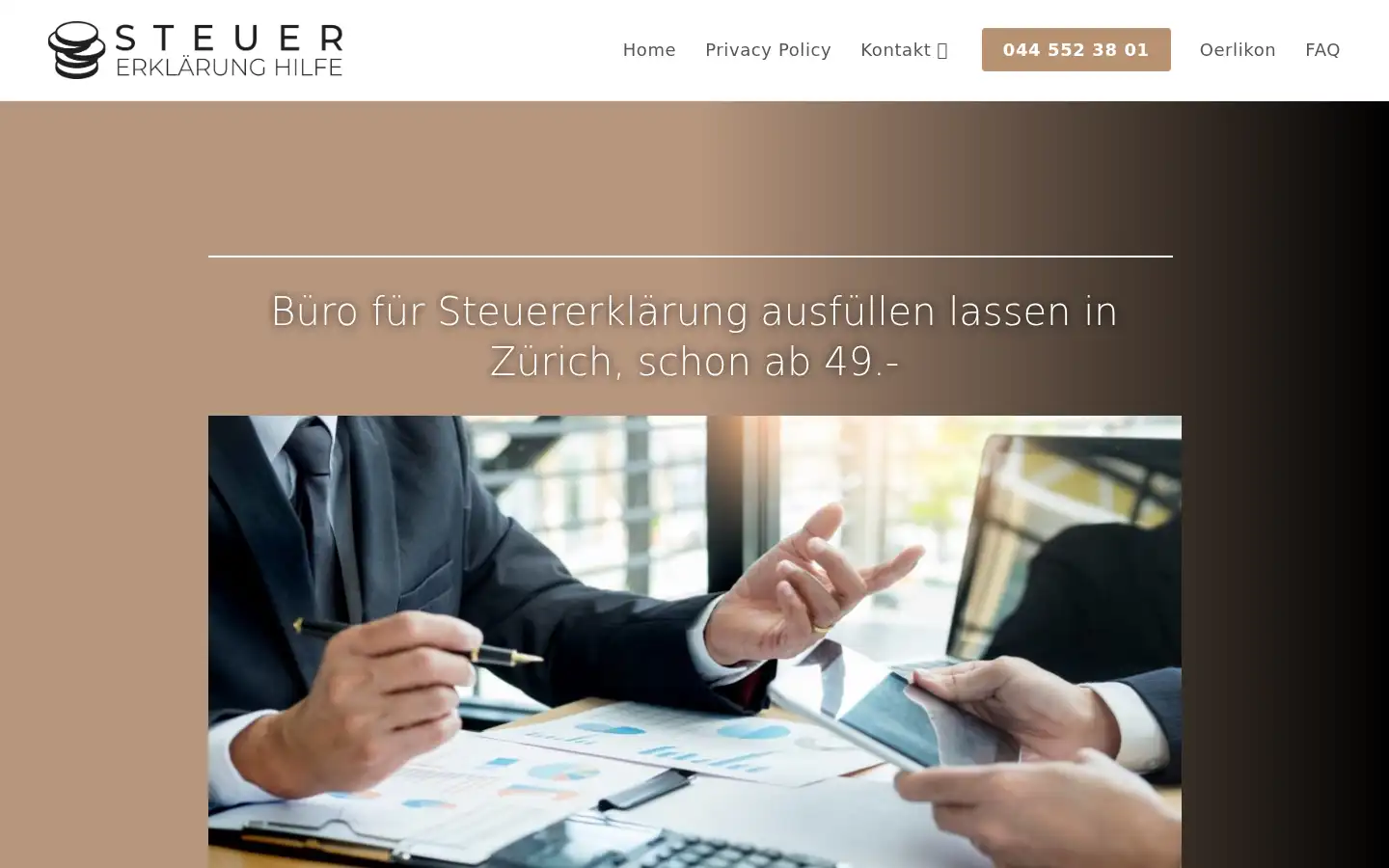 Screenshot of steuererklaerung-ausfuellen-lassen.ch