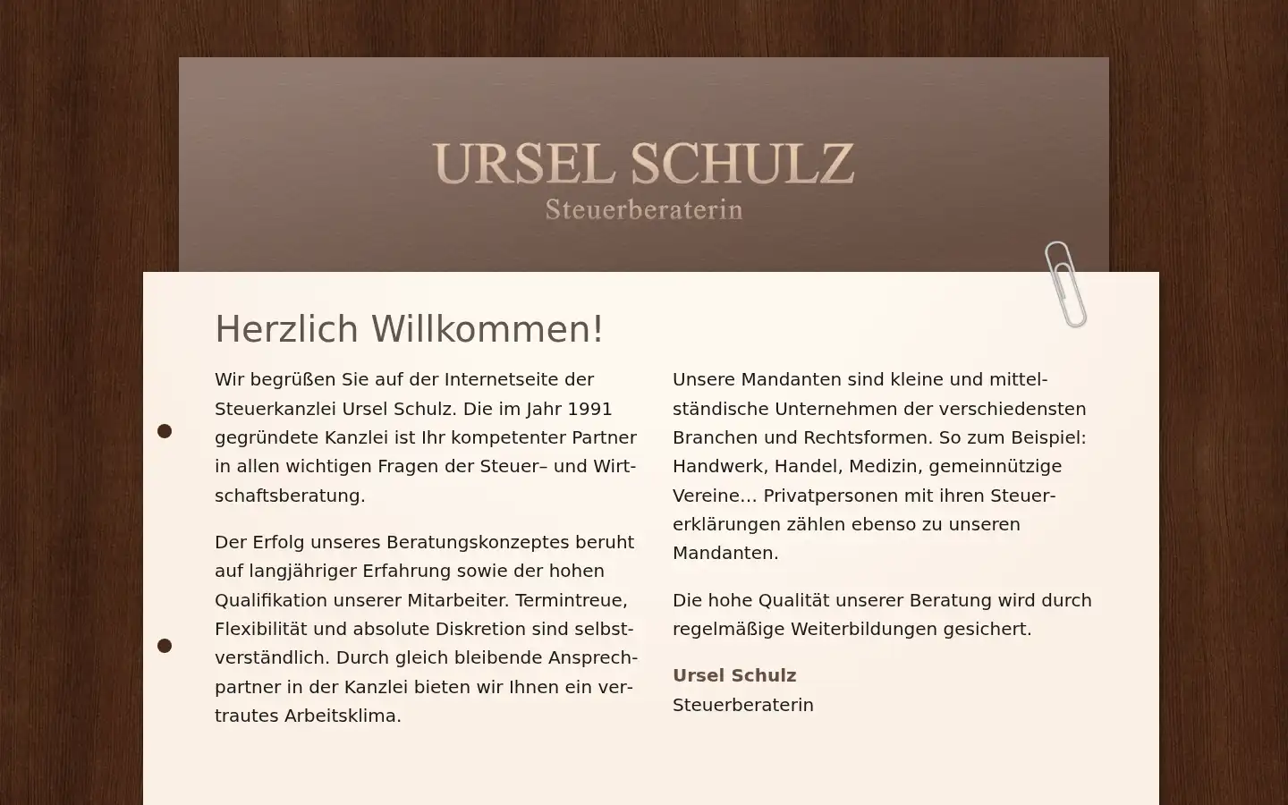 Screenshot of steuerkanzlei-schulz.de