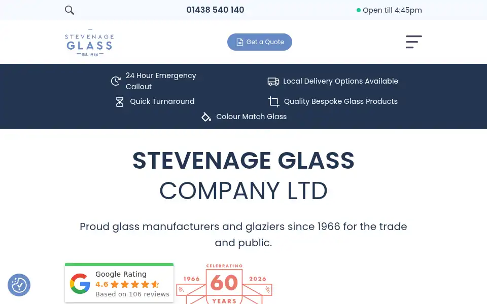 Screenshot of stevenage-glass.co.uk