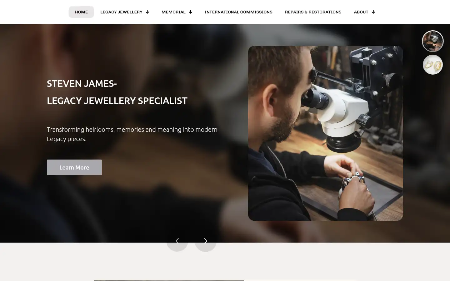 Screenshot of stevenjamesjeweller.co.uk