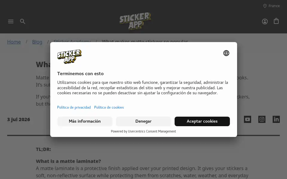 Screenshot of stickerapp.es