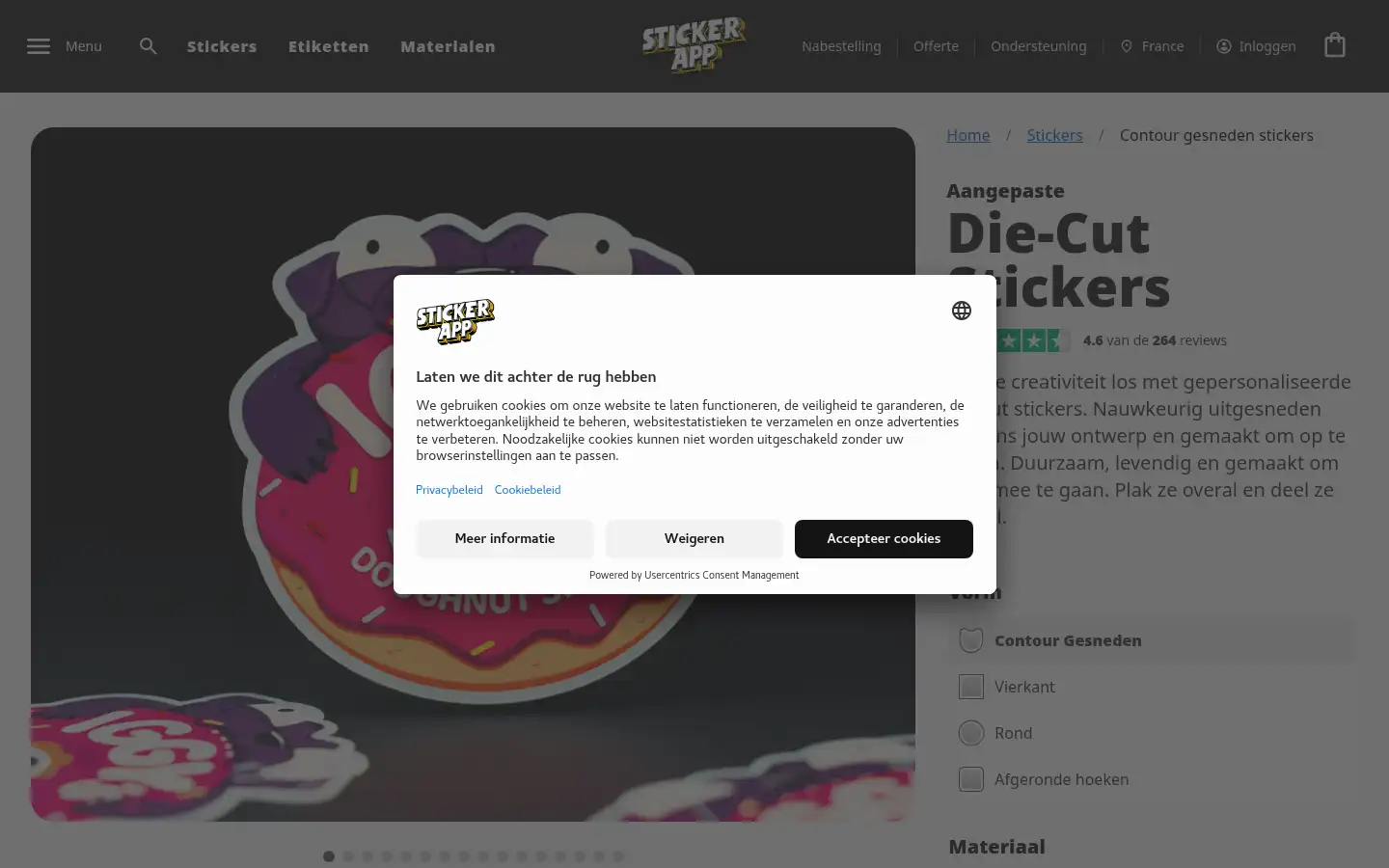 Screenshot of stickerapp.nl