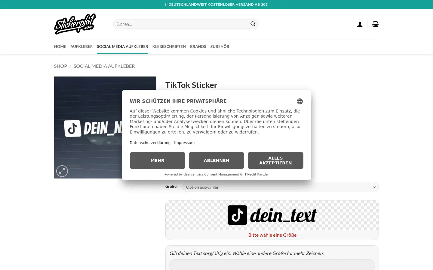Screenshot of stickerplot.com