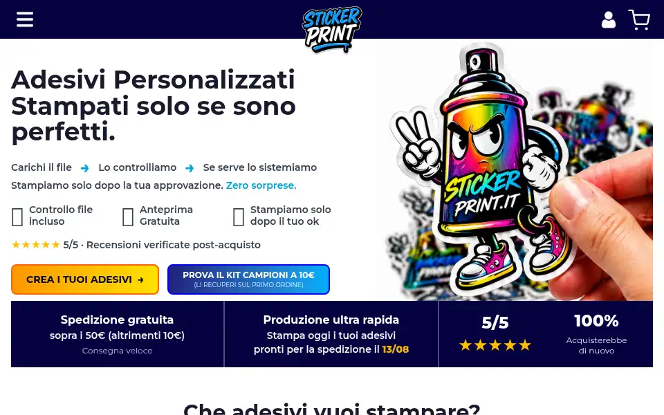 Screenshot of stickerprint.it