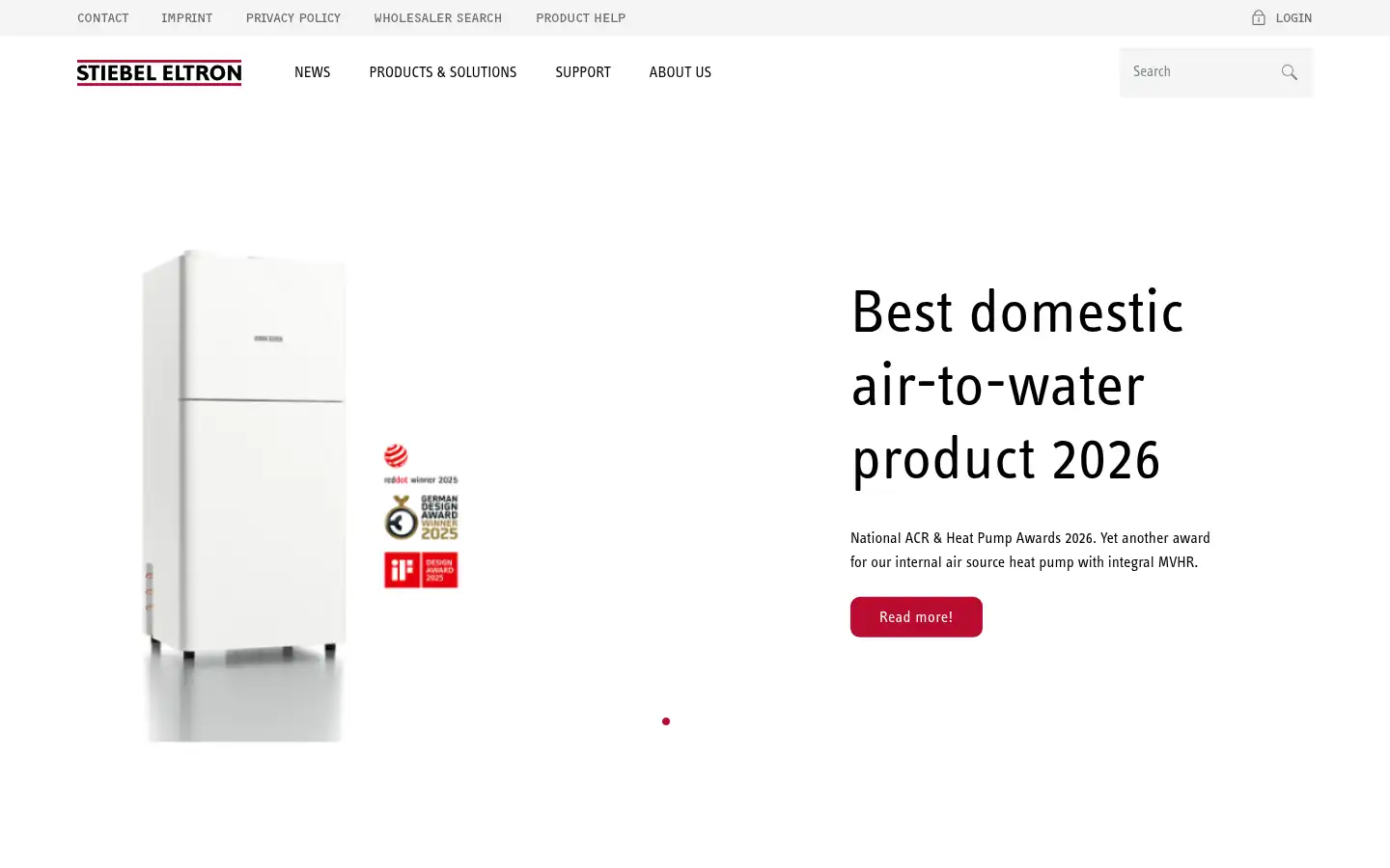 Screenshot of stiebel-eltron.co.uk