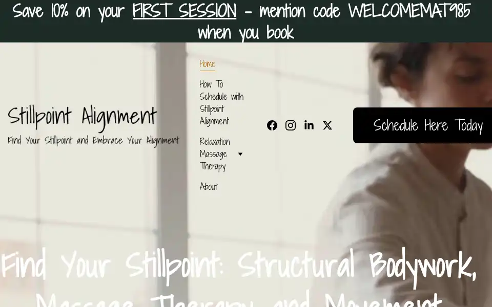 Screenshot of stillpointalignmenttherapy.com