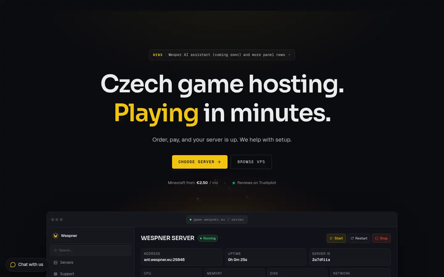 Screenshot of stingerhost.eu