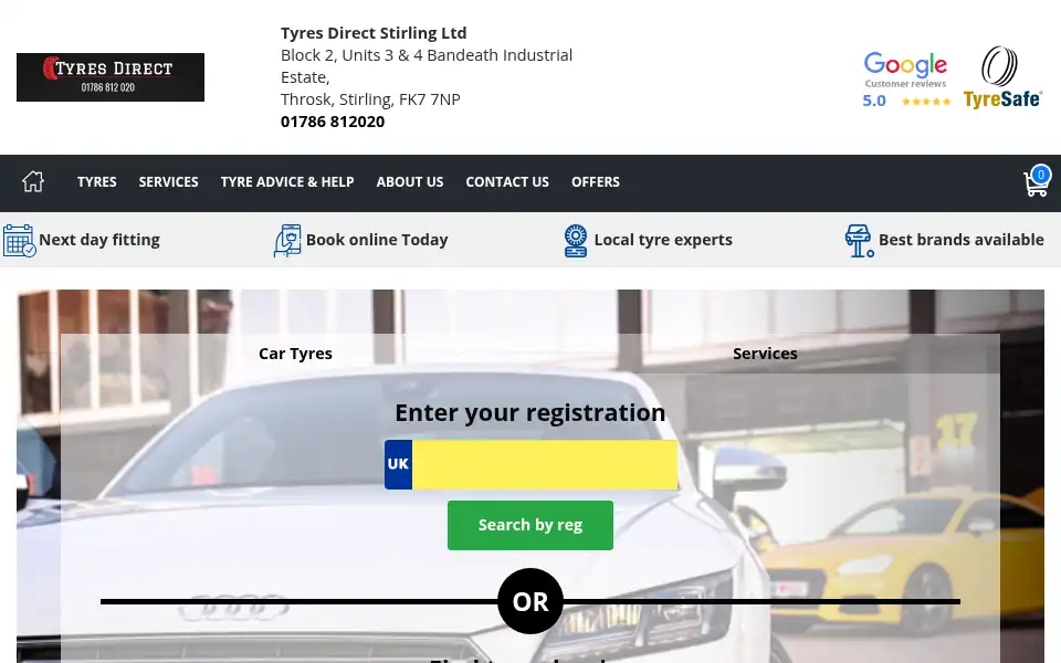 Screenshot of stirlingtyrescentre.co.uk