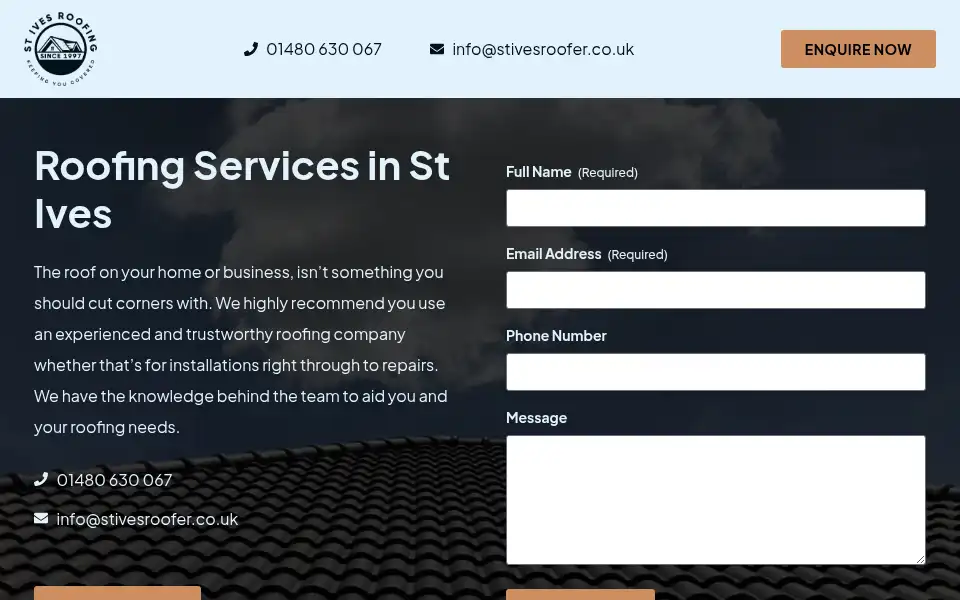 Screenshot of stivesroofer.co.uk