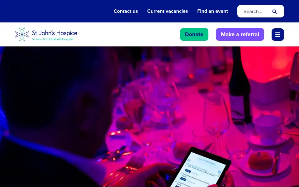 Screenshot of stjohnshospice.org.uk