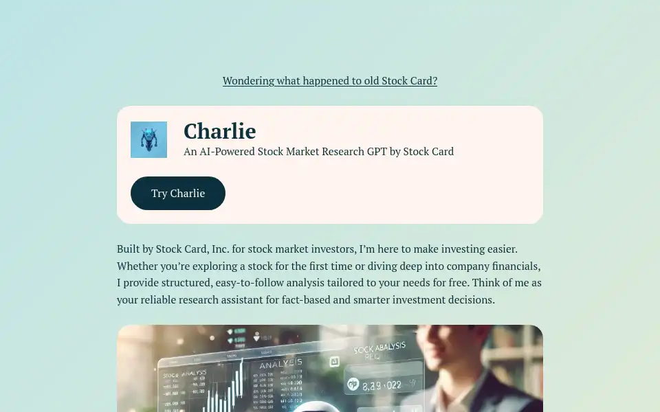 Screenshot of stockcard.io