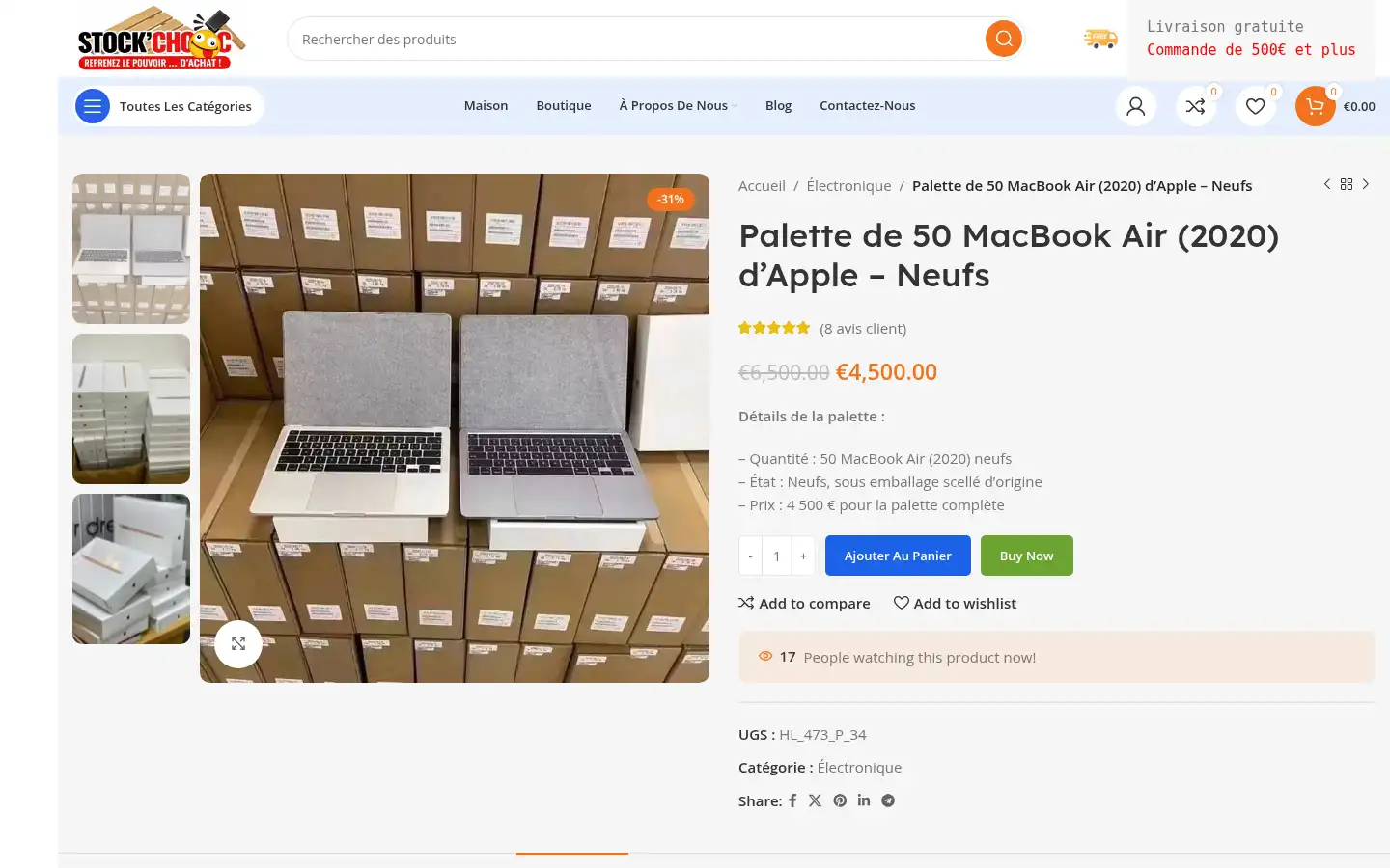 Screenshot of stockchoc.com