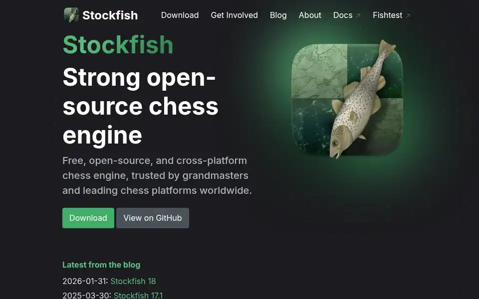 Screenshot of stockfishchess.org