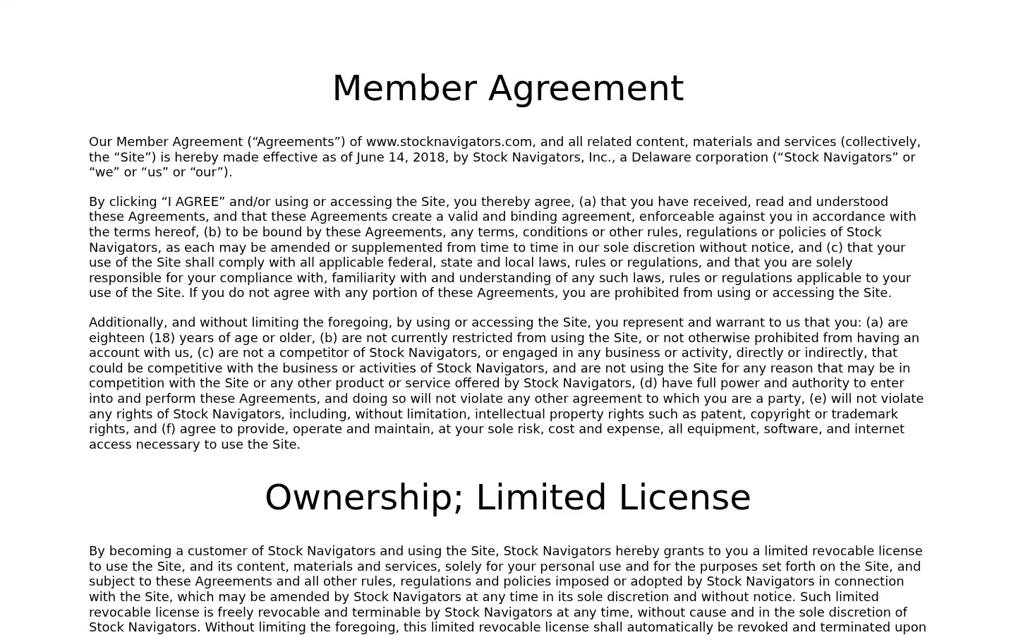 Screenshot of stocknavigators.com