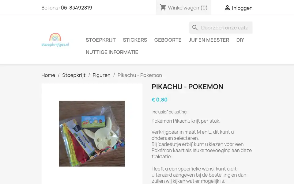 Screenshot of stoepkrijtjes.nl