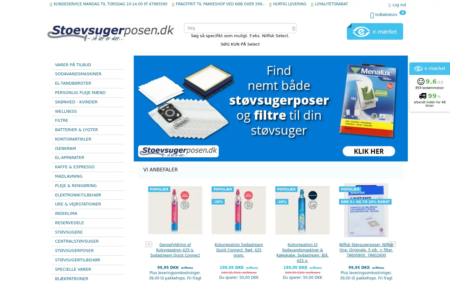 Screenshot of stoevsugerposen.dk