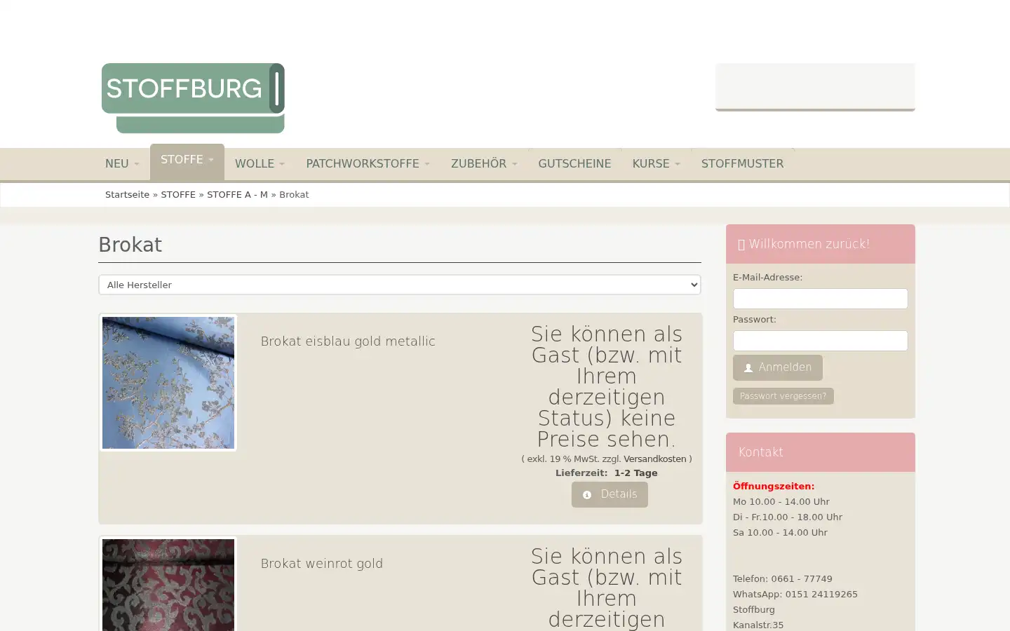 Screenshot of stoffburg.com