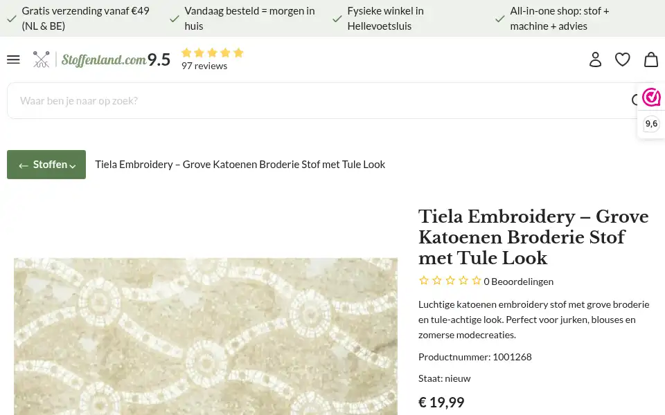 Screenshot of stoffenland.com