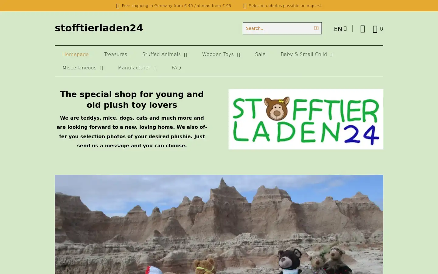 Screenshot of stofftierladen24.de