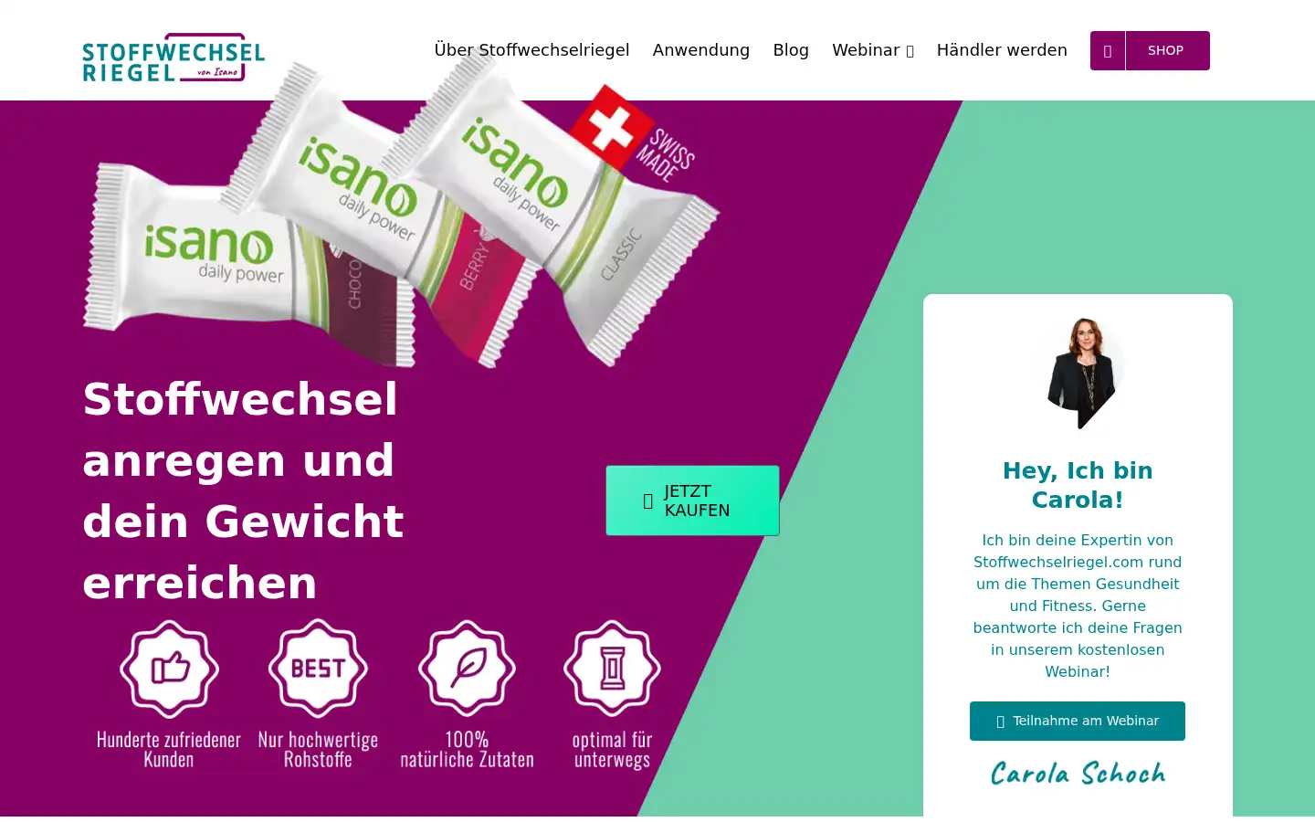 Screenshot of stoffwechselriegel.com