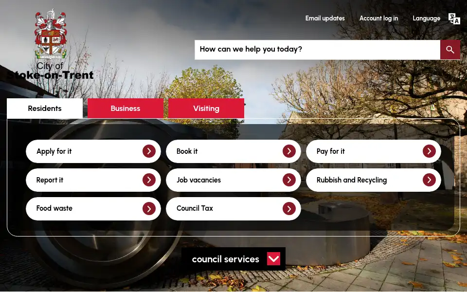 Screenshot of stoke.gov.uk