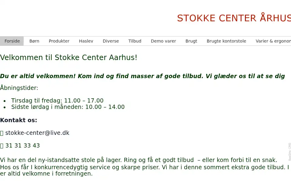 Screenshot of stokke-center.dk
