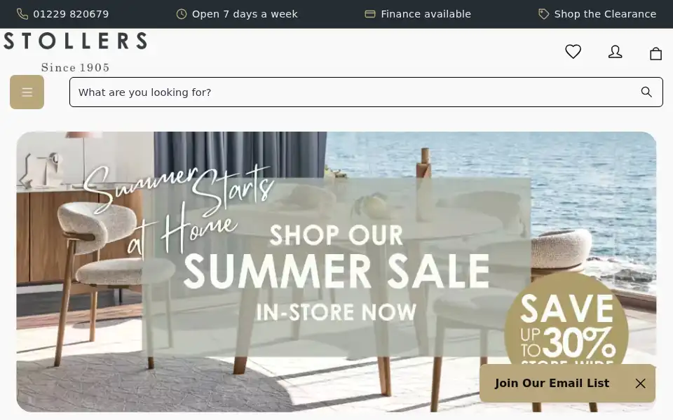Screenshot of stollers.co.uk