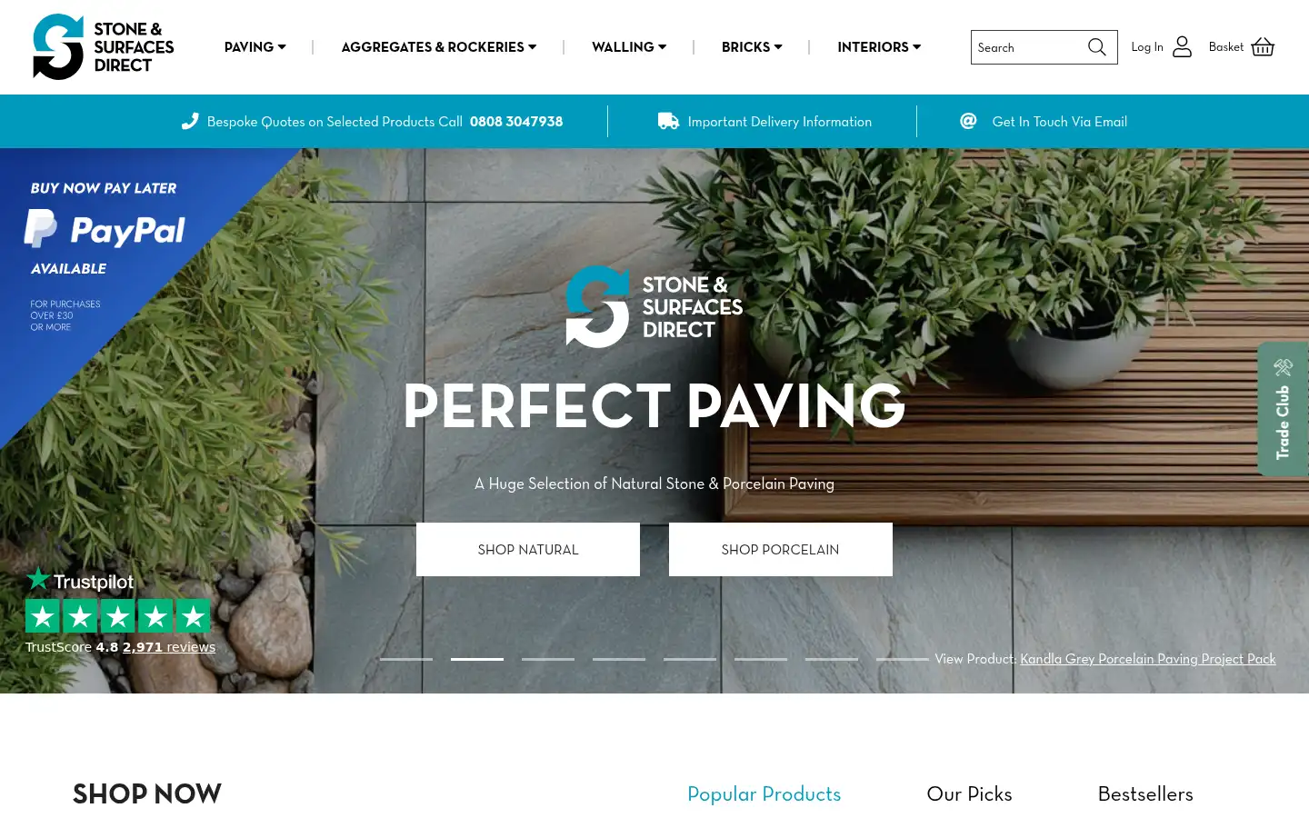Screenshot of stoneandsurfaces.co.uk